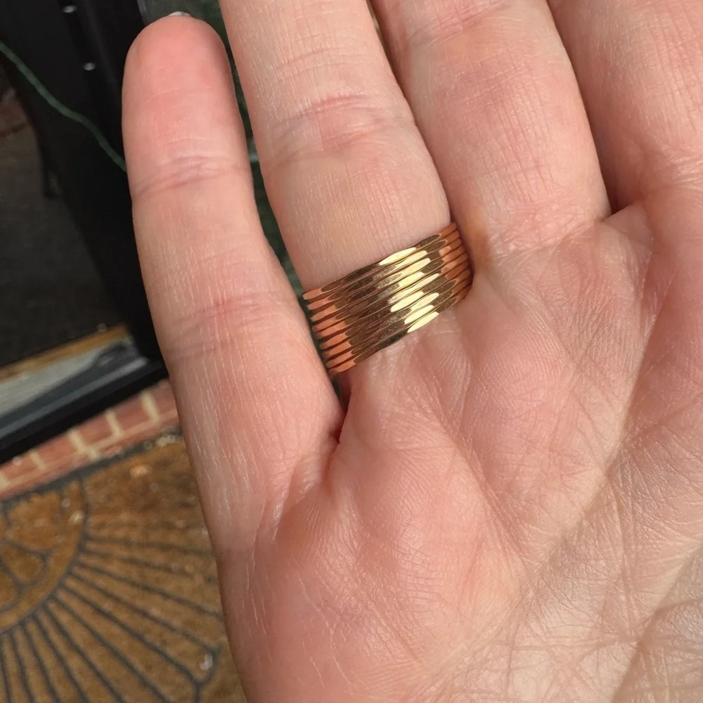 Melissa Joy Manning 14k Gold Stacking Rings - Set of 8 Rings